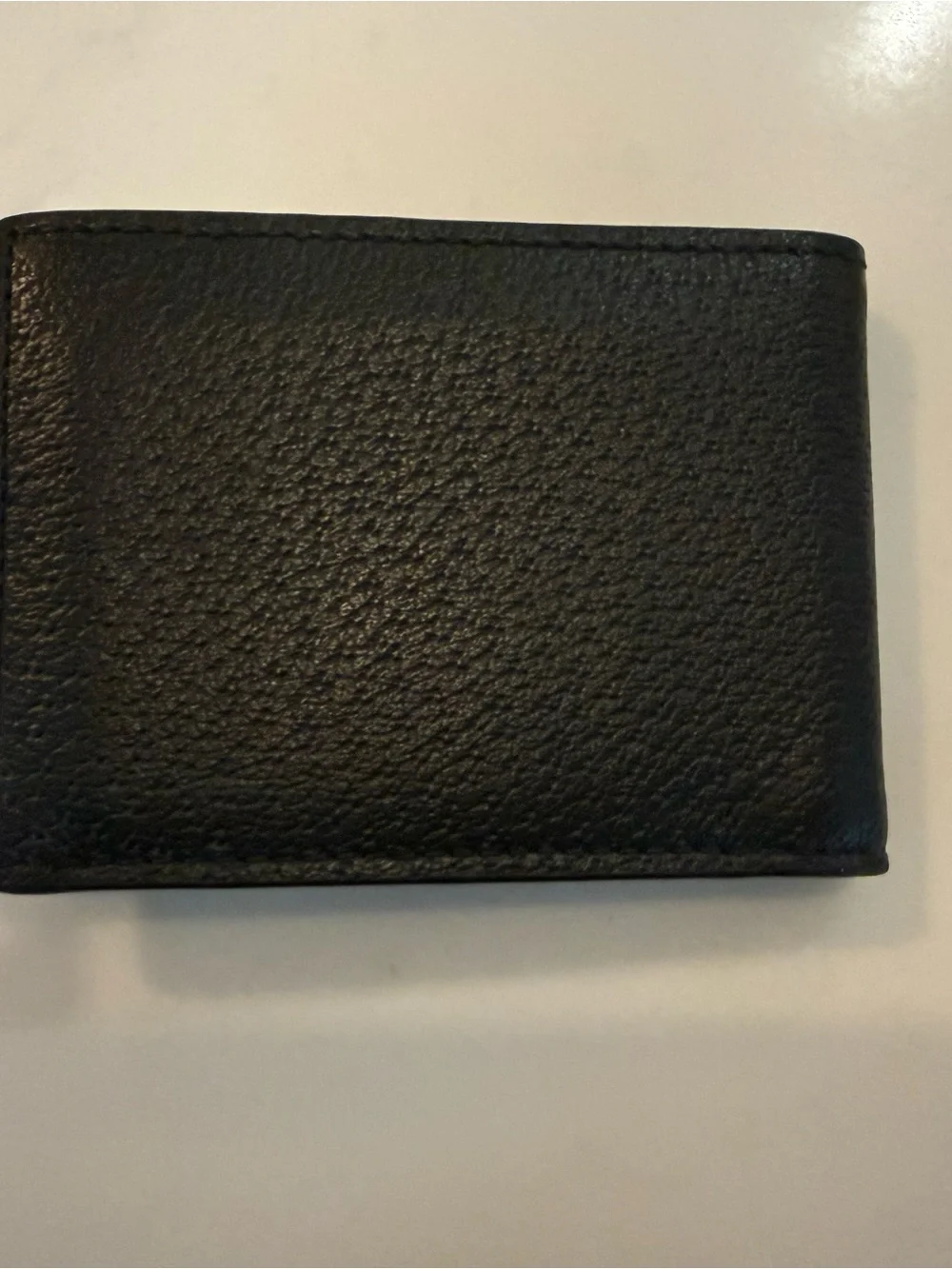Gucci Black Pebbled Leather Bifold Wallet with Gold Double G - NEW